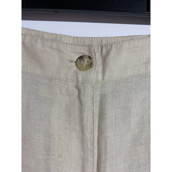 Chicos Pants Womens 3 Linen Beige Beach Coastal Travel Resort Wide Leg - Picture 6 of 10